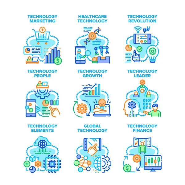 Global Technology Set Pictogrammen vectorafbeeldingen — Stockvector