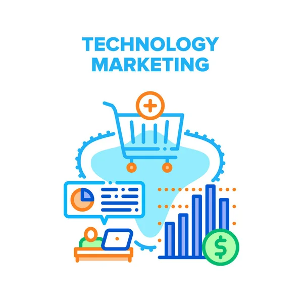 Tecnología Marketing Vector Concepto Ilustración — Vector de stock