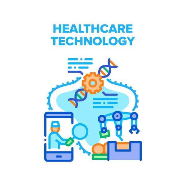 เทคโนโลยีการดูแลสุขภาพ ภาพประกอบแนวคิดเวกเตอร์ — ภาพเวกเตอร์สต็อก