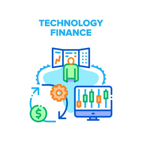 Teknoloji Finans Vektörü İllüstrasyonu — Stok Vektör