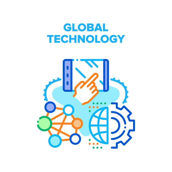 Illustration des globalen Technologie-Vektorkonzepts — Stockvektor
