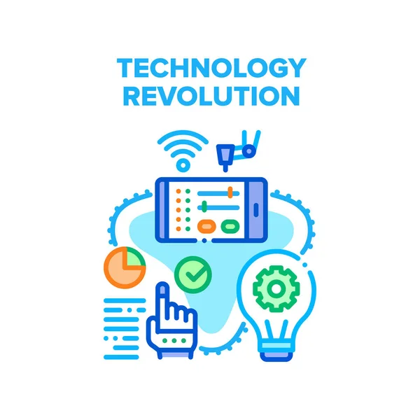 Revolución tecnológica Concepto vectorial Ilustración — Archivo Imágenes Vectoriales