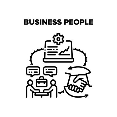 İş İnsanları Vektörü Renk Çizimi