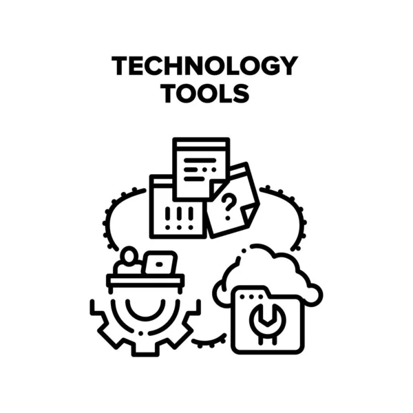 Herramientas tecnológicas Concepto vectorial Ilustración del color — Vector de stock