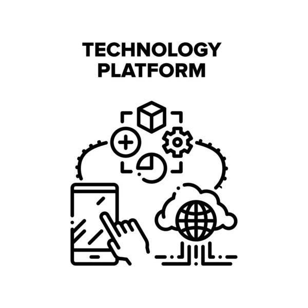 Technologie-Plattform Vektor-Konzept Illustration — Stockvektor