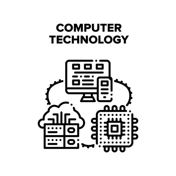 Illustrazione del concetto di tecnologia informatica vettoriale — Vettoriale Stock