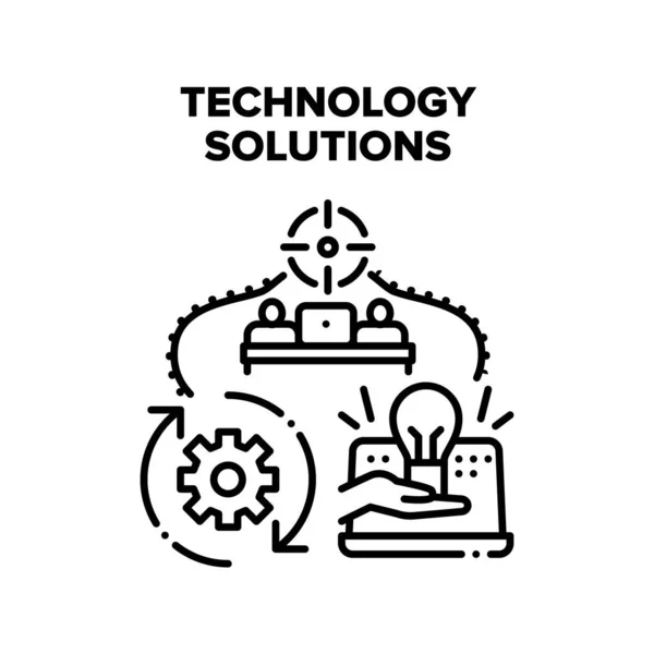 Technologie Lösungen Vektor Konzept Illustration — Stockvektor