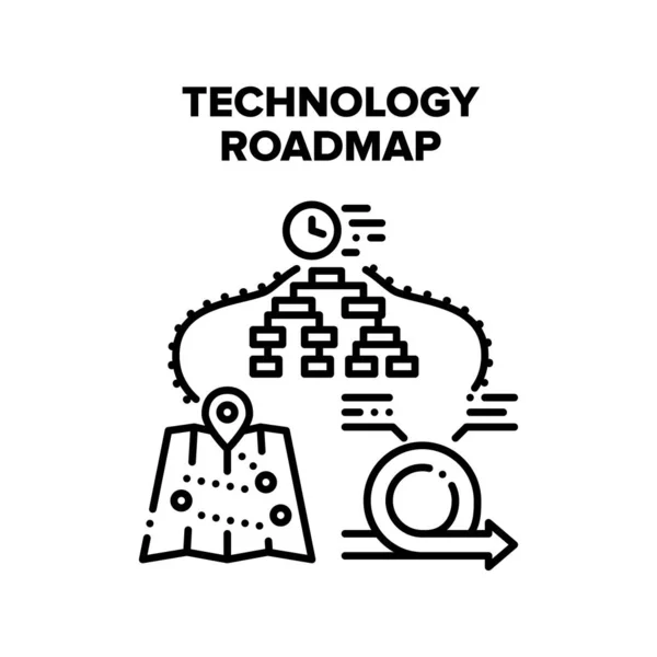 Carte routière technologique Illustration du concept vectoriel — Image vectorielle