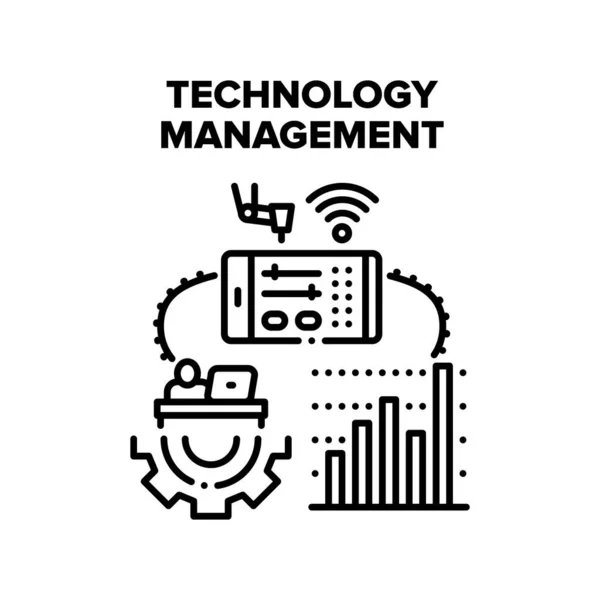 Technologie Management Vektor Konzept Illustration — Stockvektor