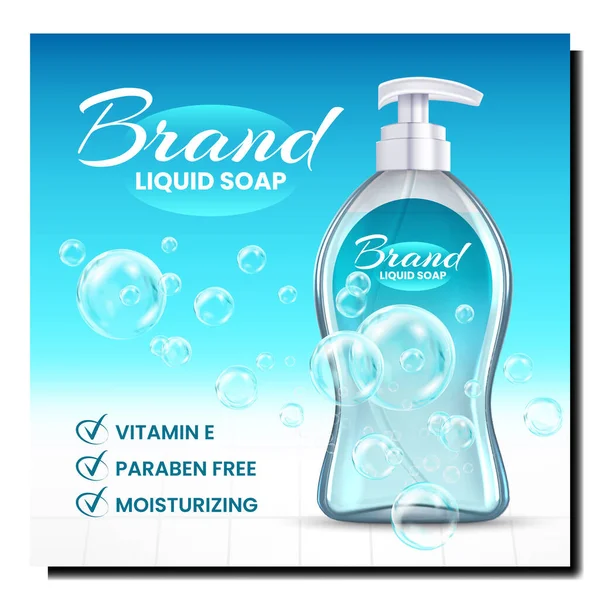 Liquid Soap Creative Promotional Poster Vector — Stock Vector