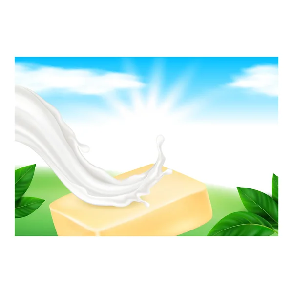 Manteiga orgânica criativa promocional Banner Vector —  Vetores de Stock