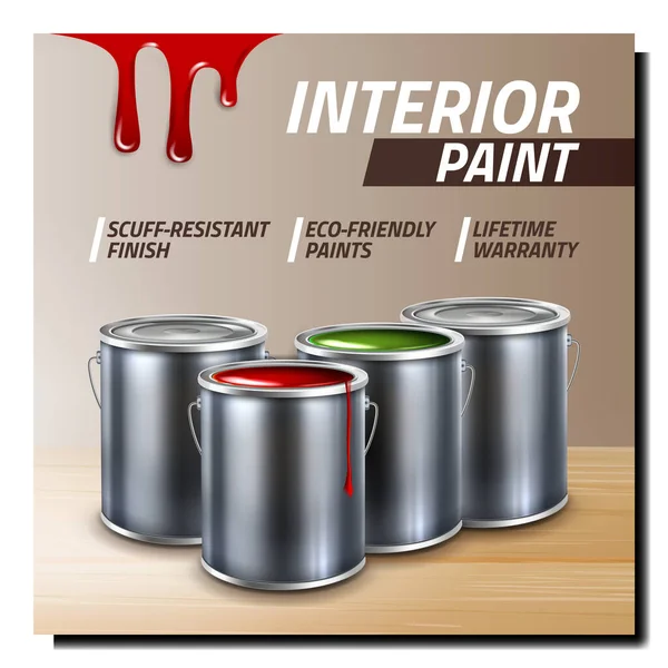 Interior pintar criativo promocional Banner Vector — Vetor de Stock