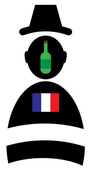 Adam şişe ve bayrak simgesi