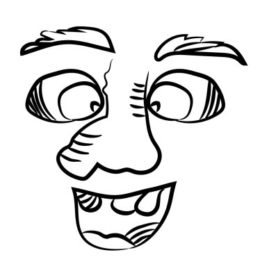 Büyük bir burnun ile gülümseyen adam