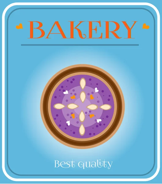 Bakery with plum cake — Stock Vector