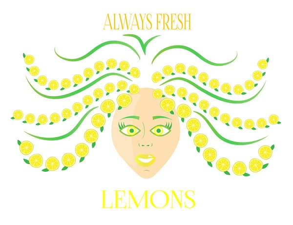 Woman with lemons — Stock Vector