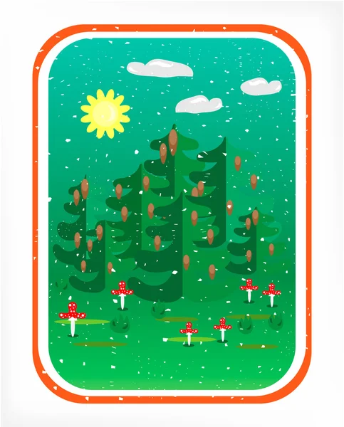 Card with woods — Stock Vector