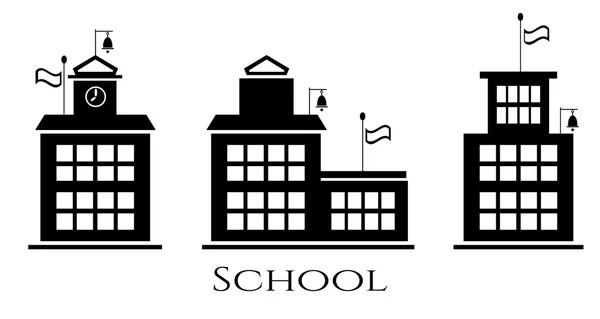 Imagem de edifícios escolares, escola de texto — Vetor de Stock