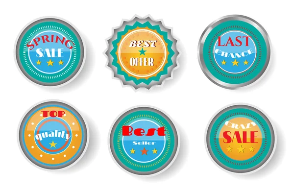 Metin - bahar Satılık, en iyi teklif, son şans, en iyi kalite, en çok satan, deli satış ile sarı, mavi etiket kümesi