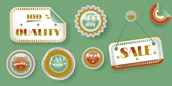 Retro etiketleri ve etiketleri, metin - kalite, Satış Seti