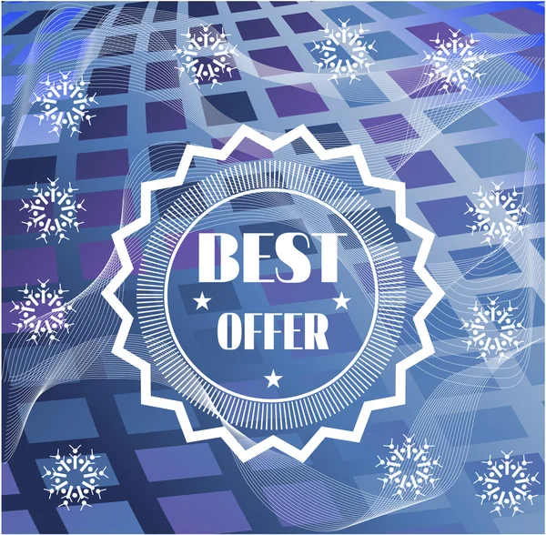 Winter card with text best offer — Stock Vector