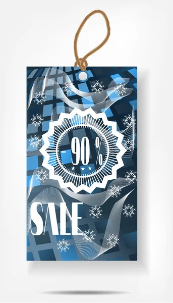 Isolated, seasonal sticker with snowflakes and text Sale — Stock Vector