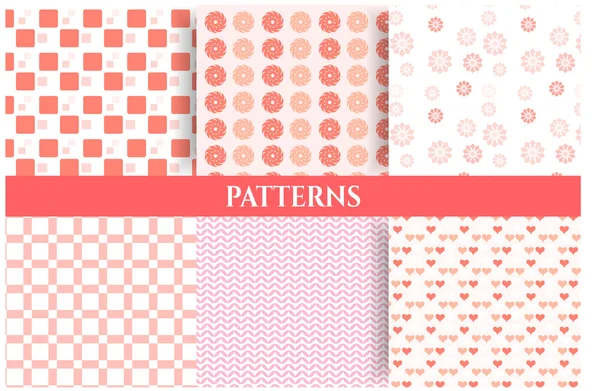 Altı romantik, doğal, Dikişsiz desen seti