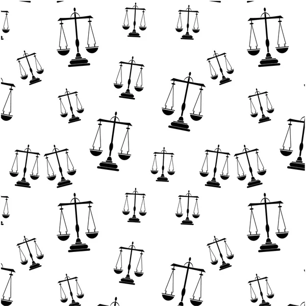 Terazi beyaz arka planda siyah simgeyle basit seamless modeli