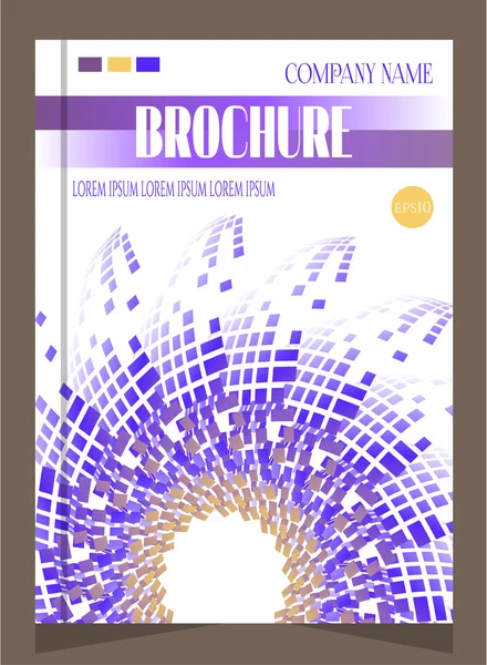 Ungewöhnliche, moderne Broschüre, Schablonendesign mit violetten Blüten, Muster, Text — Stockvektor