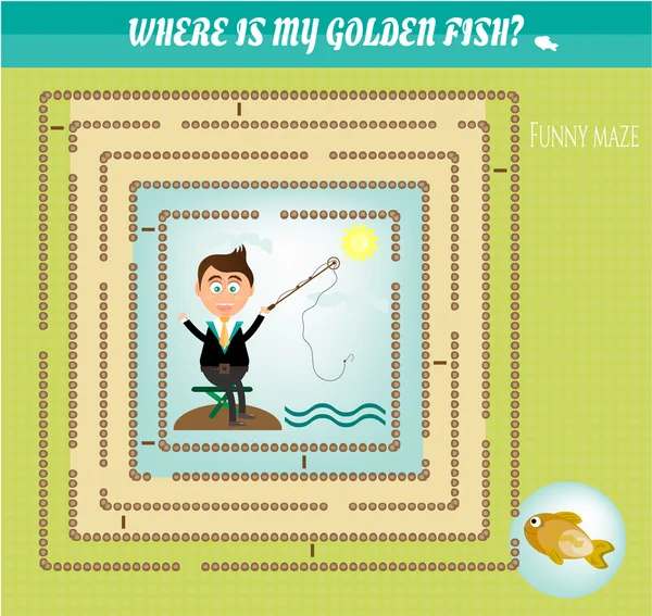 Komik Labirent, Balık tutma, Labirent - gülümseyen iş adamı altın balık yakalamak istiyorum