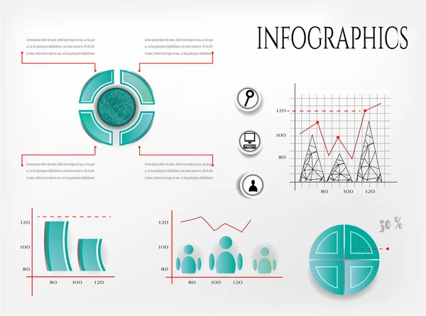 Conjunto, coleção de gráficos modernos, isolados torta azul, diagramas, gráficos - com padrão, ícones pretos para infográficos, apresentações, relatórios, documentos, fundo branco Ilustração De Stock