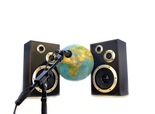 Sound box, mikrofon Globe — Stock fotografie