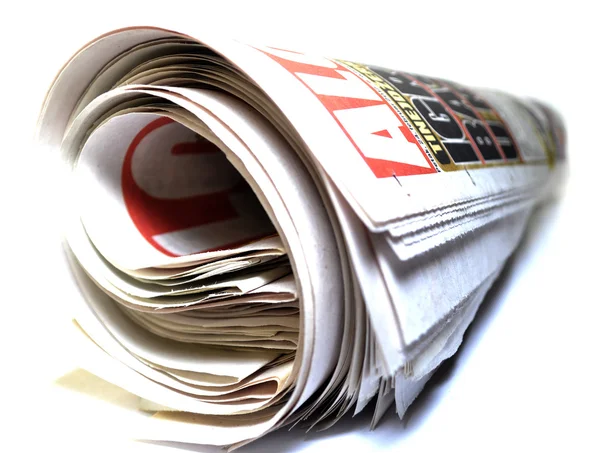 Rolled up newspaper — Stock Photo, Image