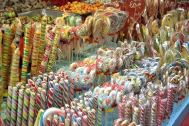 Renkli şeker bonbon yelpazesine