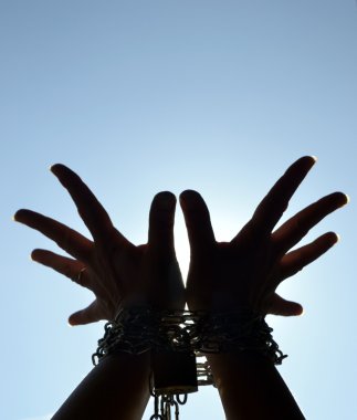 Hands in chains clipart
