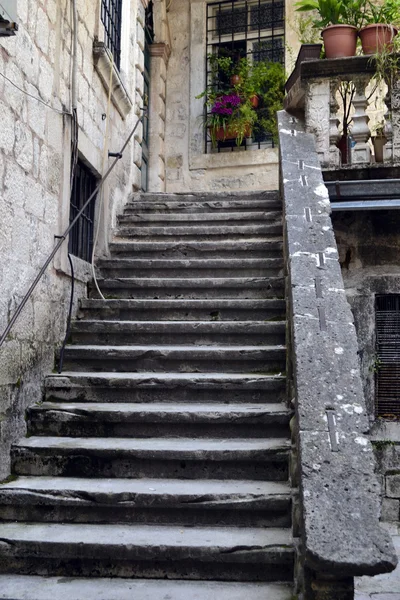 Vintage stone staircase and terrace — Stock Photo, Image