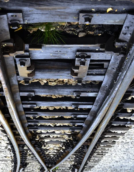 Passagem da linha ferroviária — Fotografia de Stock