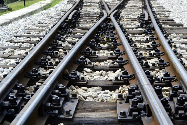 Old railroad tracks in the mountains — Stock Photo, Image