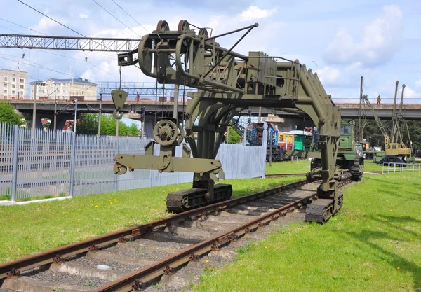 BARANOVICHI, BELARUS - MAY 14. Tracklaying machine PB-3M in the museum of railway technology — Stock Photo, Image