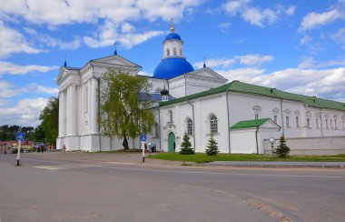 Zhirovichi, Belarus - 16 Mayıs 2015: Katedrali kutsal Dormition Manastırı varsayım