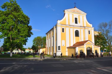 Lida, Beyaz Rusya - 17 Mayıs 2015: Kilise haç yüceltme