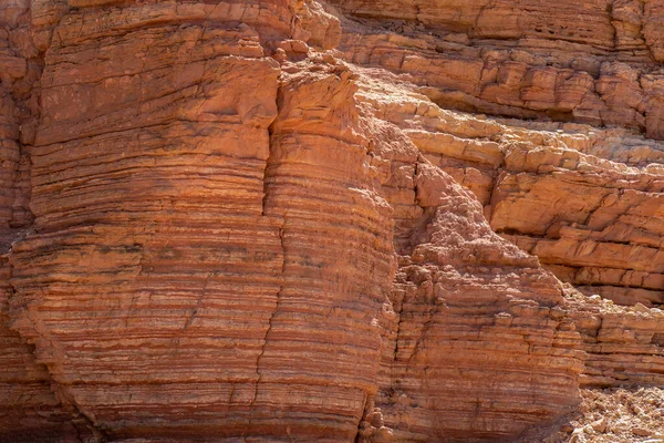 Formaciones Rocosas Sedimentarias Rojas Cañón Rojo Cerca Eilat Israel — Foto de Stock