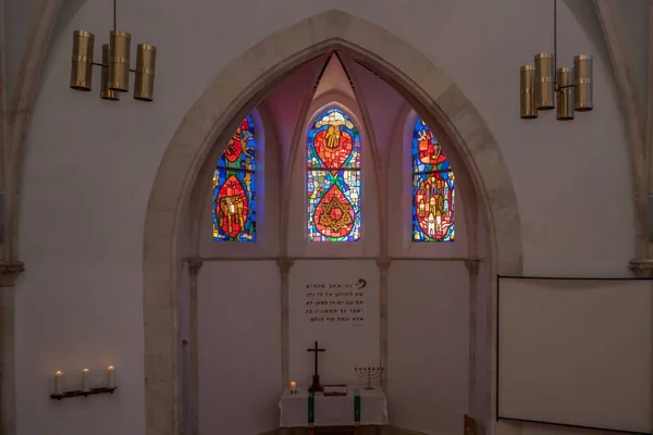 Tel Aviv Israel August 17Th 2021 Altar Immanuel Church American — Stock Photo, Image