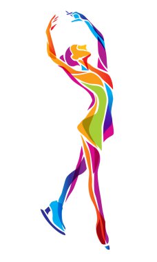 Vektör Artistik buz pateni siluet