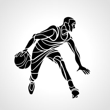 Basketbol oyuncu soyut siluet