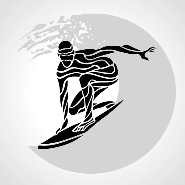 Kreativní silueta surfař — Stockový vektor