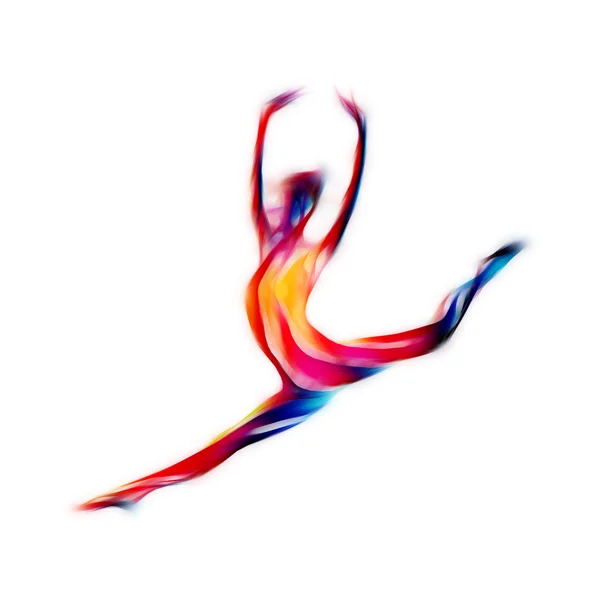 Silhouette creativa della ragazza ginnica. Ginnastica artistica — Foto Stock