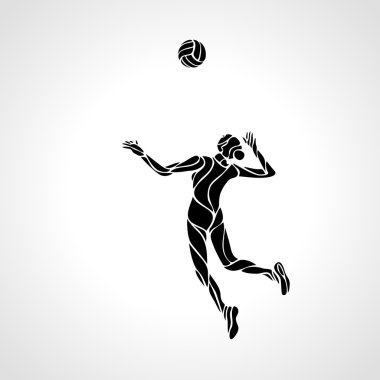 Download Volleyball Player Black And White Free Vector Eps Cdr Ai Svg Vector Illustration Graphic Art