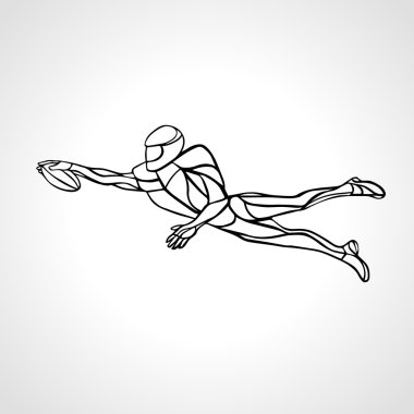 Soyut Amerikan futbolu oyuncusu anahat siluet