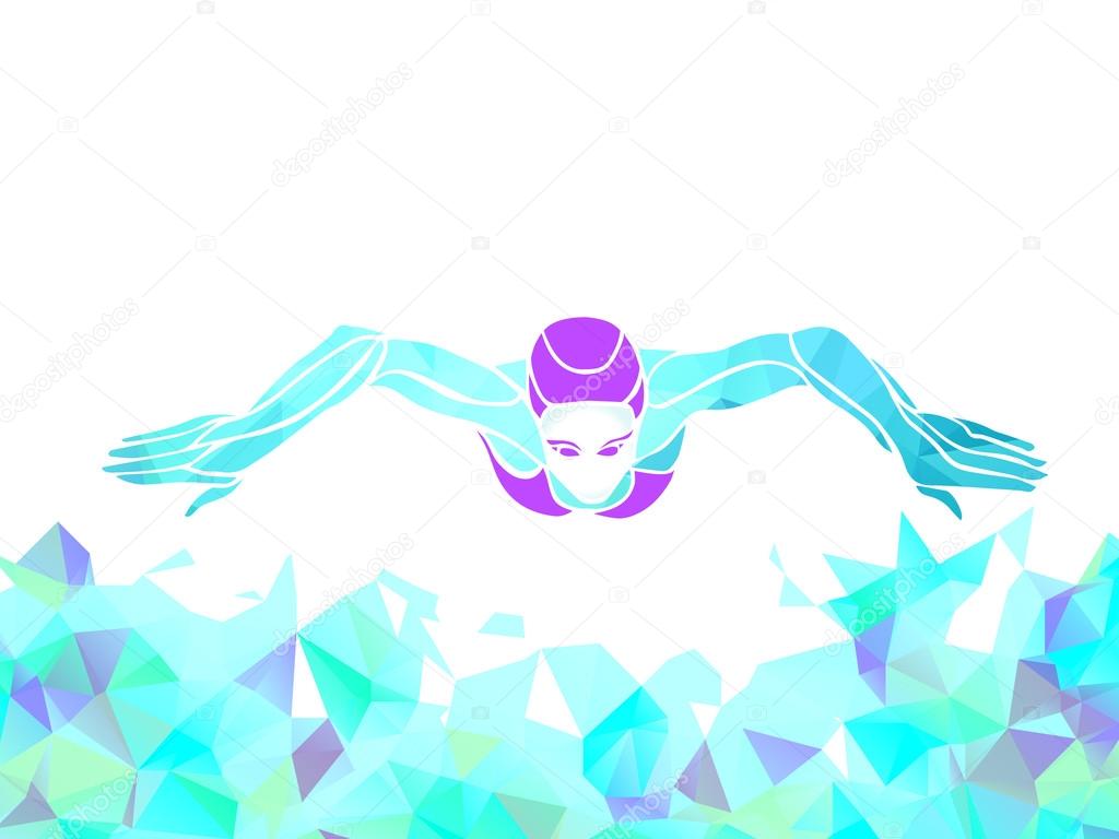 Breaststroke Swimmer Female Silhouette. 